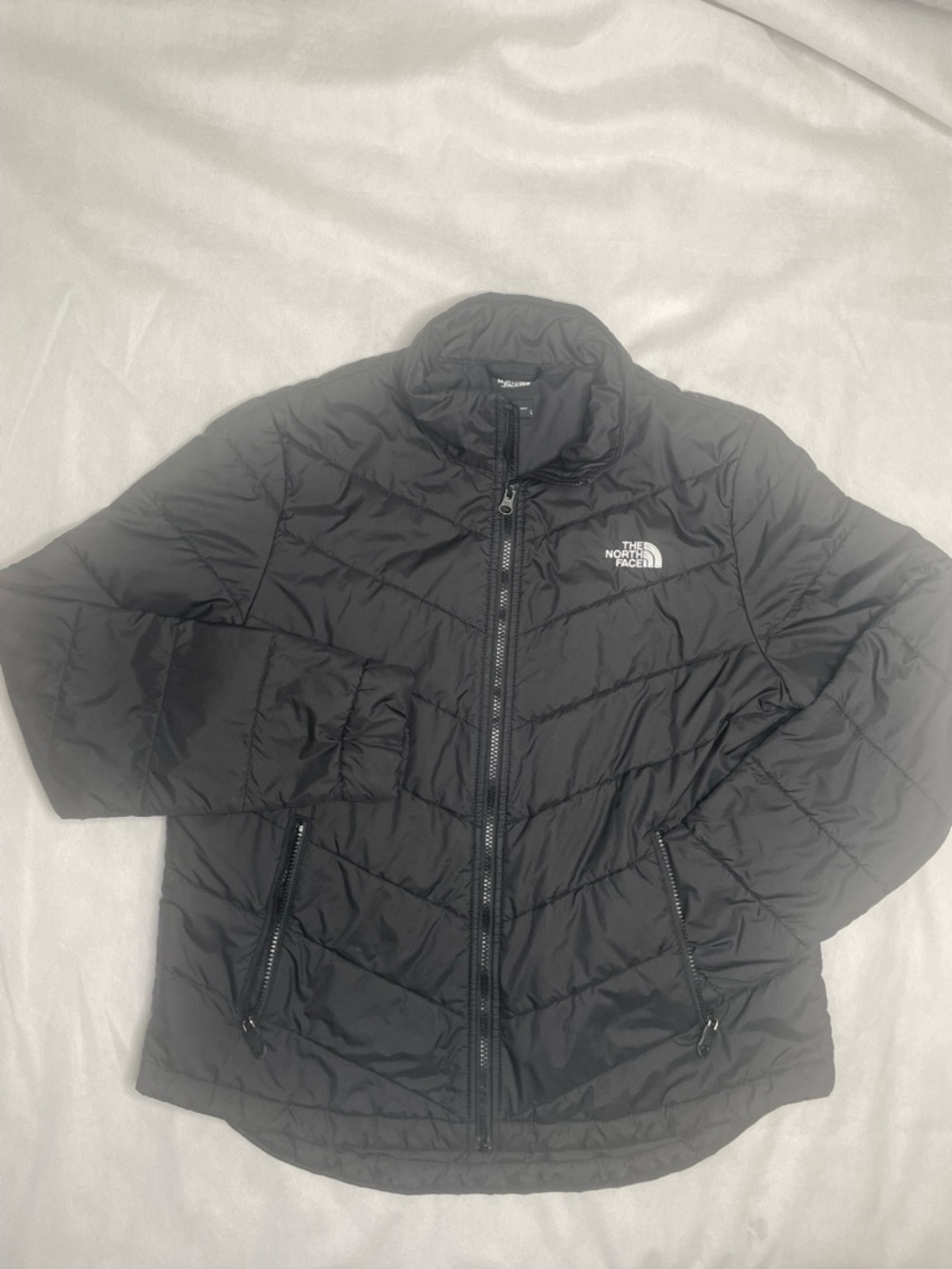 The North Face Classic Black Quilted Puffer Jacket Womens Size Large Back Logo